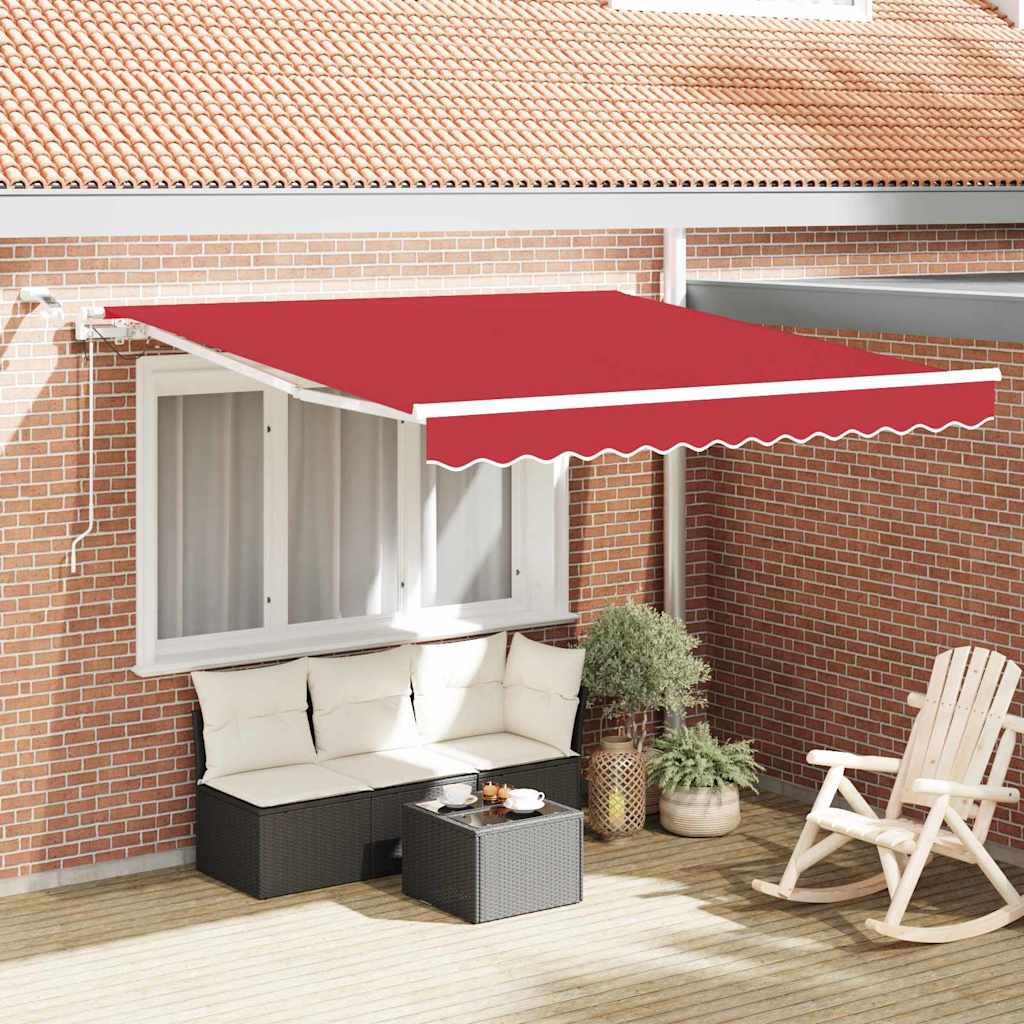 Behúzható napellenző Piros 350 x 250 cm Poliészter