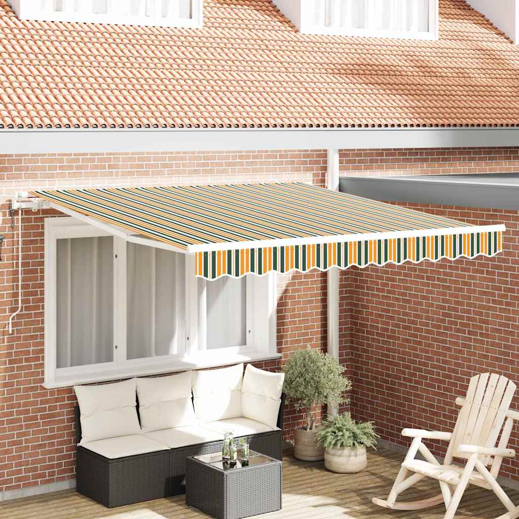 Behúzható napellenző Zöld és sárga 350 x 250 cm