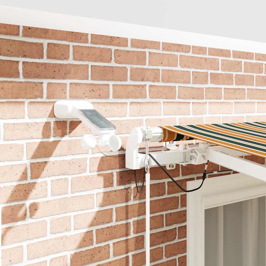 Behúzható napellenző Zöld és Sárga 350 x 250 cm Poliészter