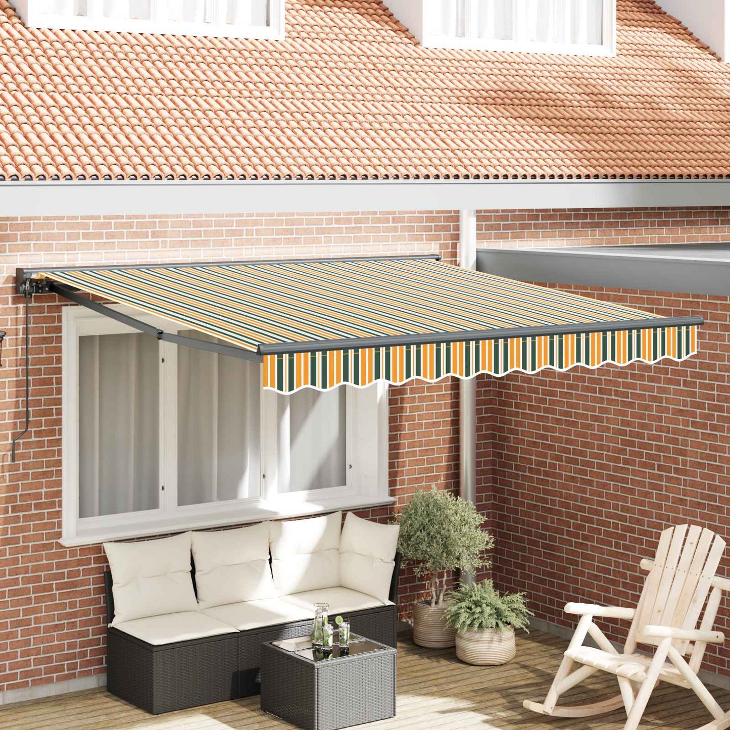 Napernyő keret Zöld és Sárga 350 x 250 cm