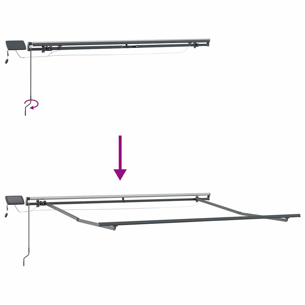 Behúzható napellenző Zöld és Fehér 350 x 250 cm