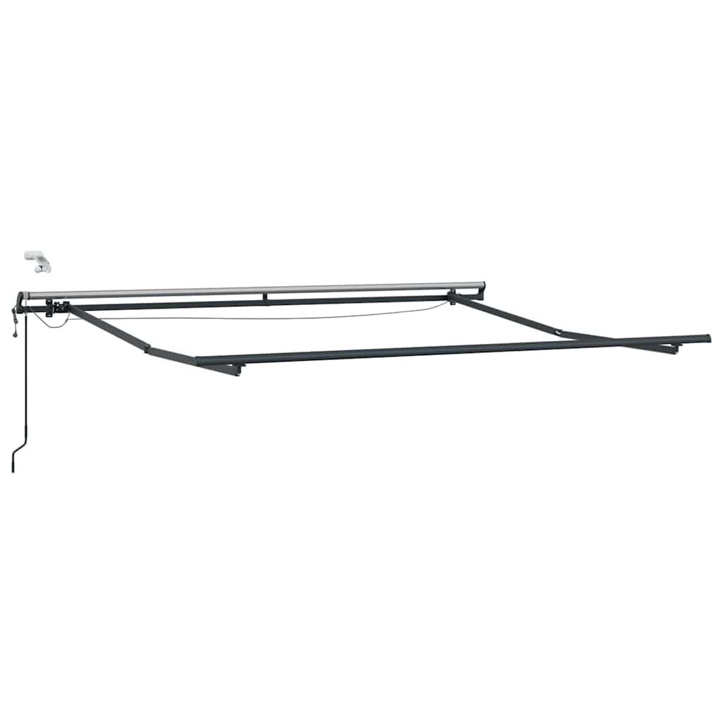 Behúzható napellenző Zöld és Fehér 350 x 250 cm Poliészter