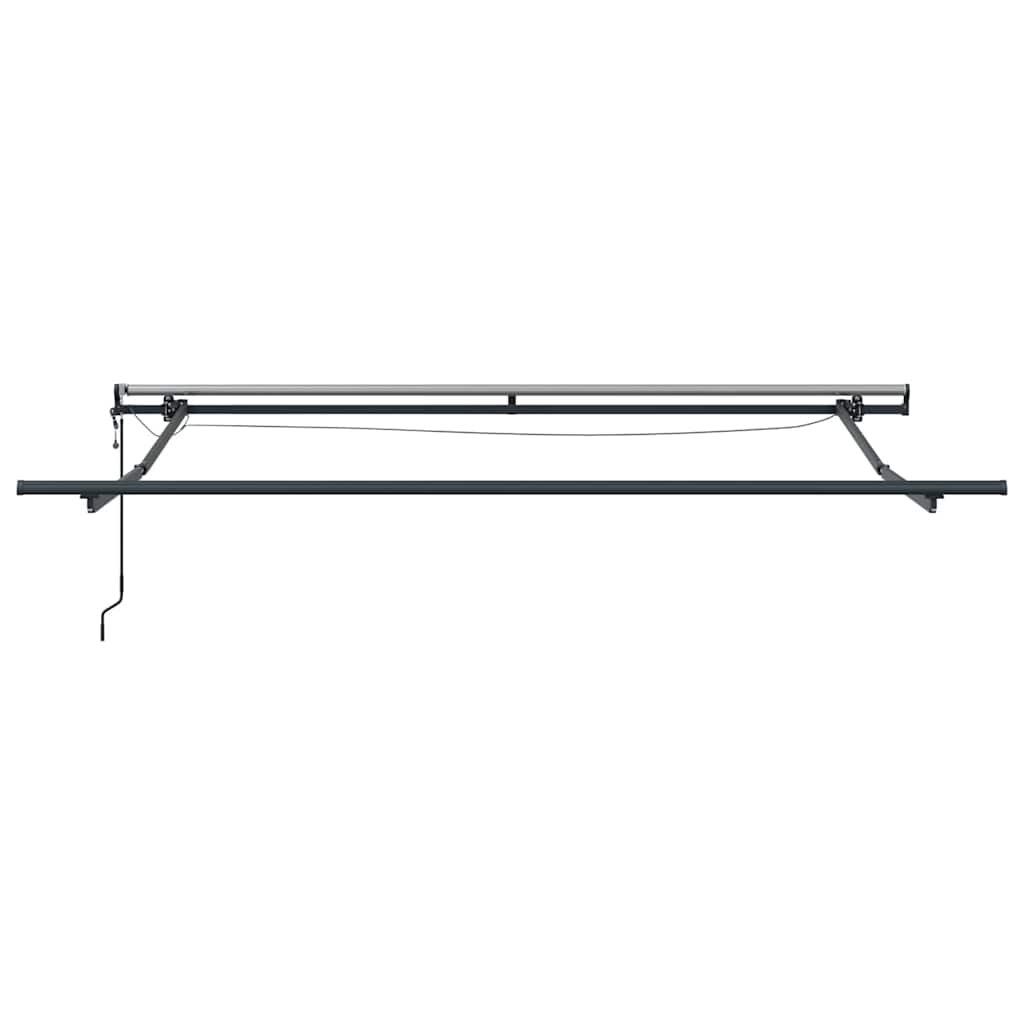 Behúzható napellenző Zöld és Fehér 350 x 250 cm Poliészter