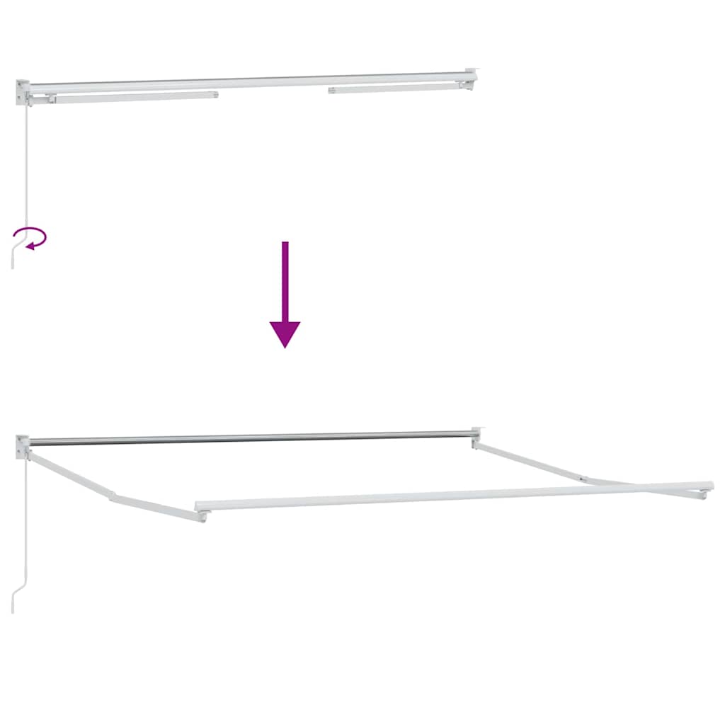 Behúzható napellenző Zöld és Fehér 350 x 250 cm