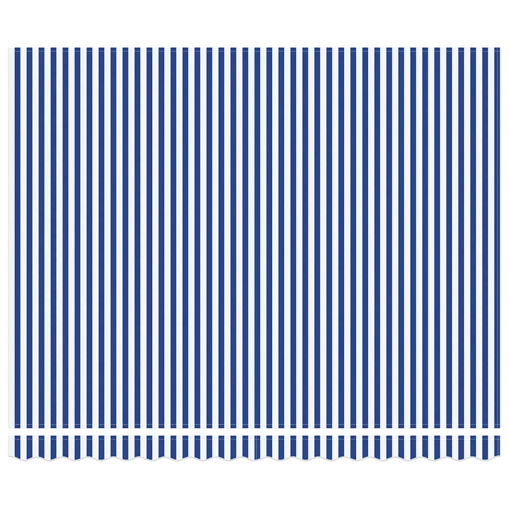 Behúzható napellenző Kék és Fehér 400 × 300 cm