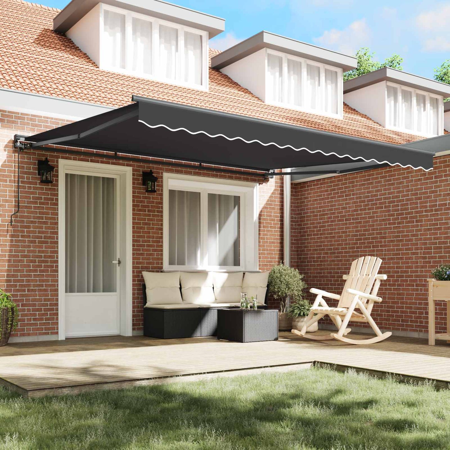 Napernyő keret Antracit 400 × 300 cm Poliészter PU bevonattal