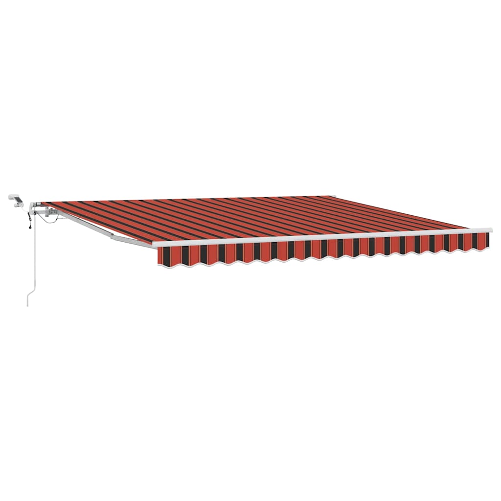 Behúzható napellenző Narancs és Barna 400 × 300 cm Poliészter
