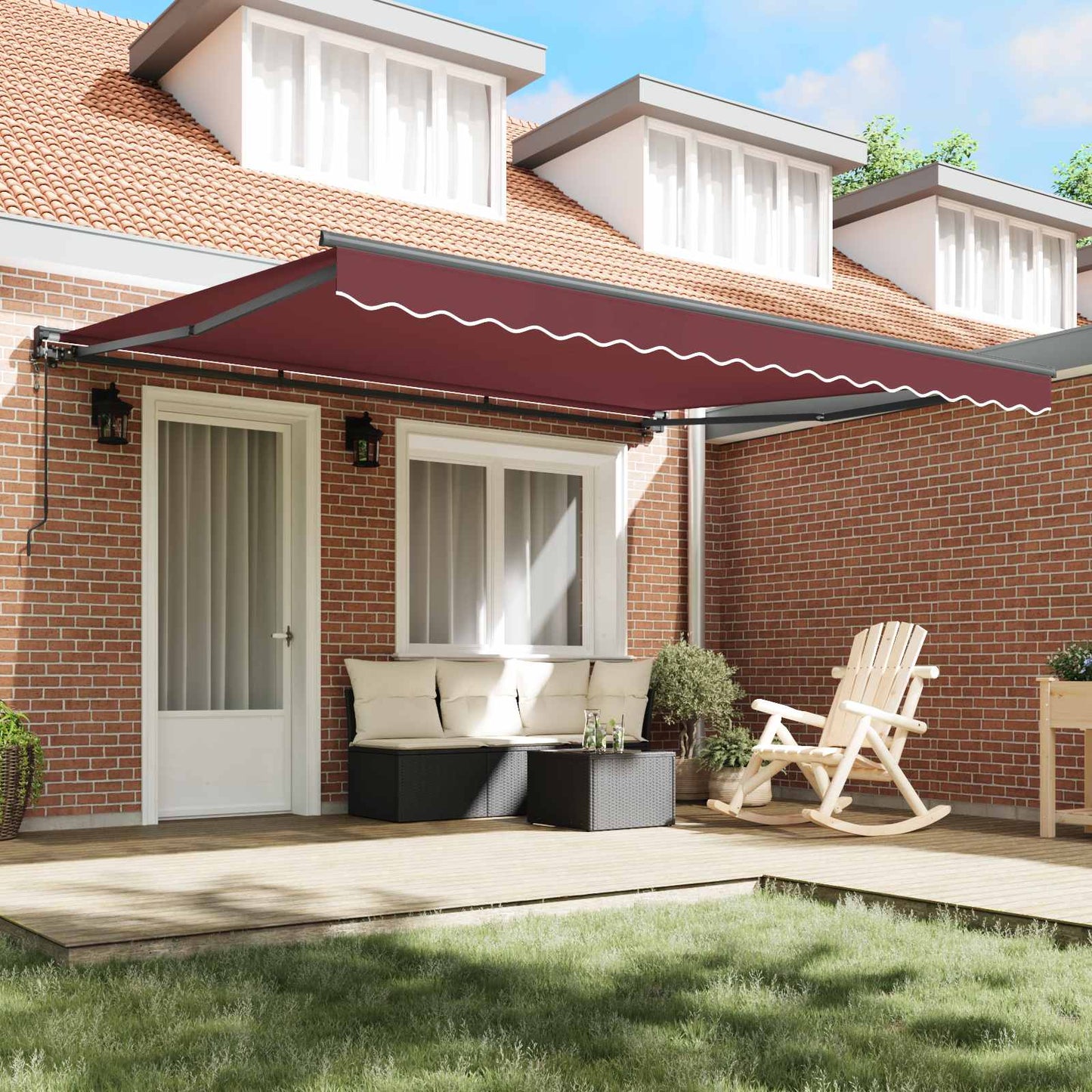 Napernyő keret Burgundi 400 × 300 cm Poliészter PU bevonattal
