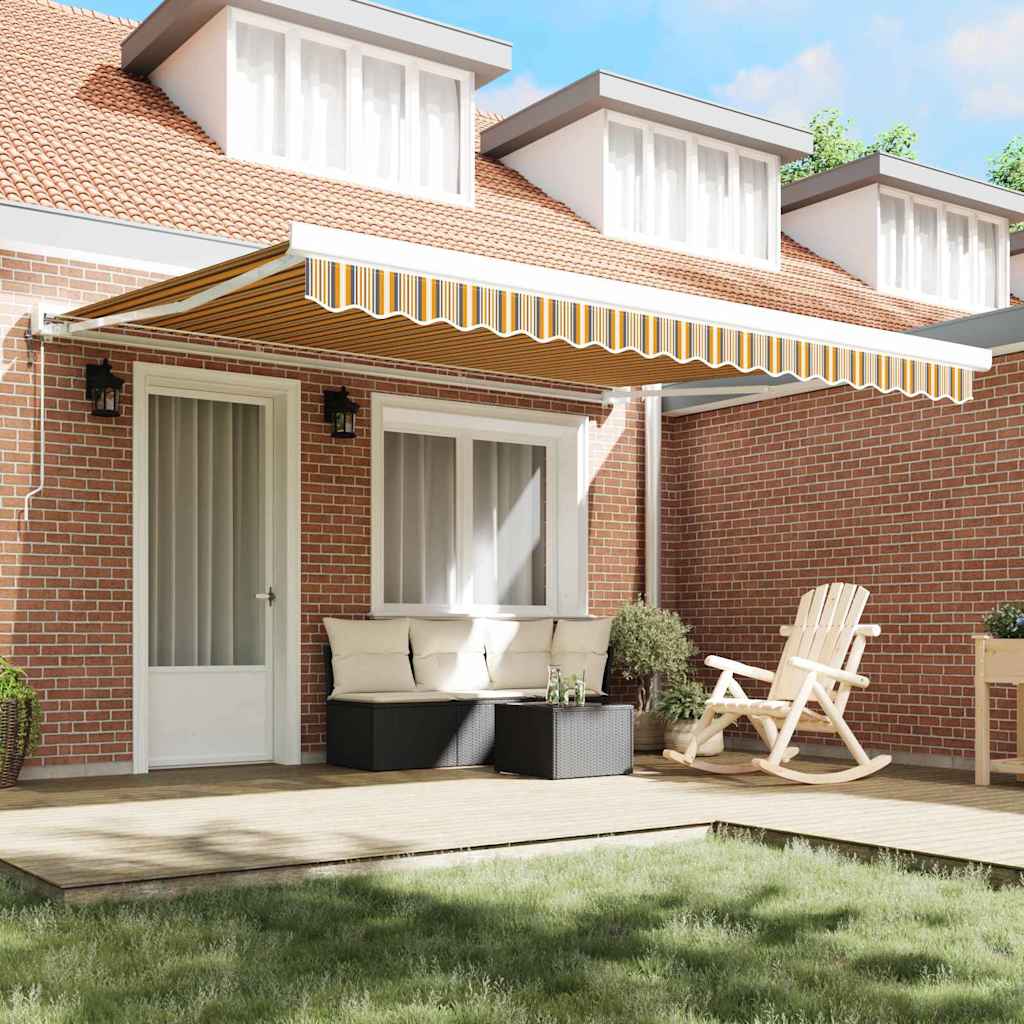 Behúzható napellenző Sokszínű 400 × 300 cm Szövet és Fém