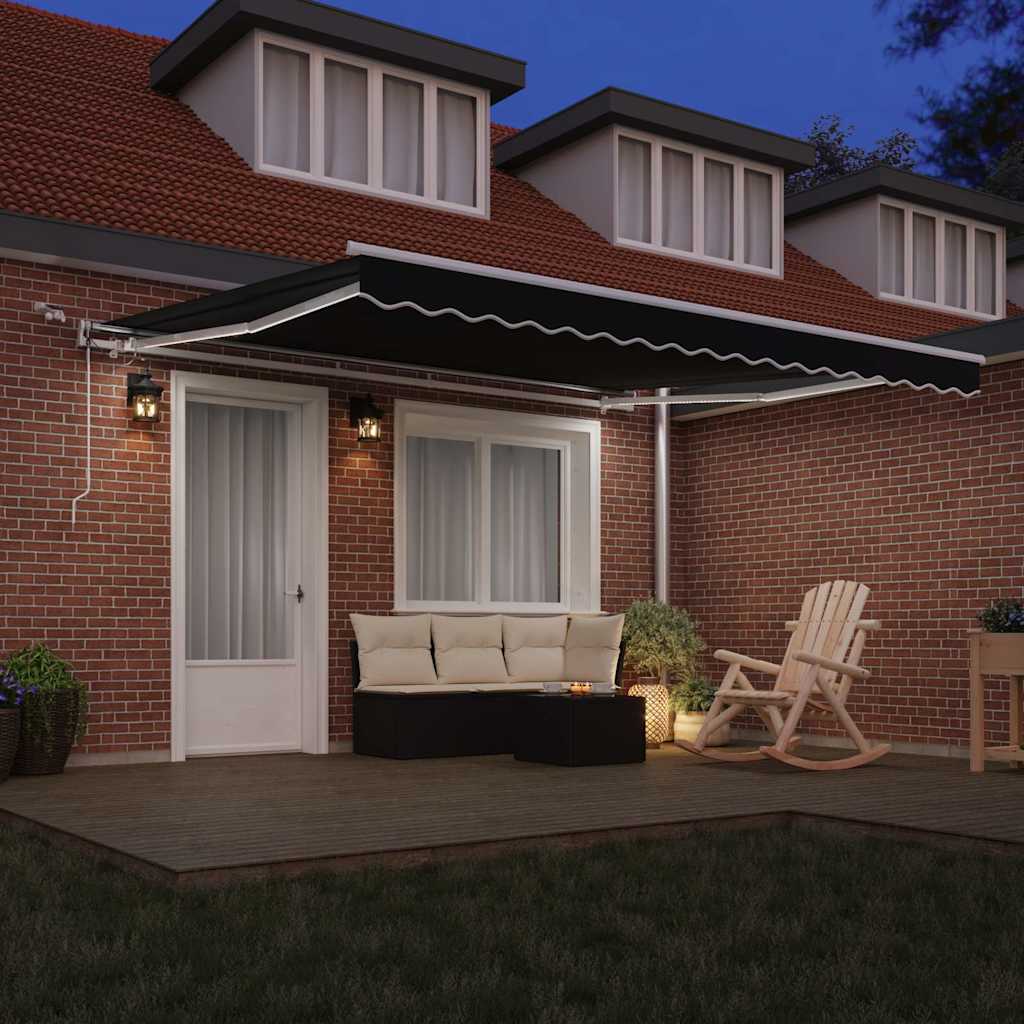 Behúzható napellenző Fekete 400 × 300 cm Poliészter