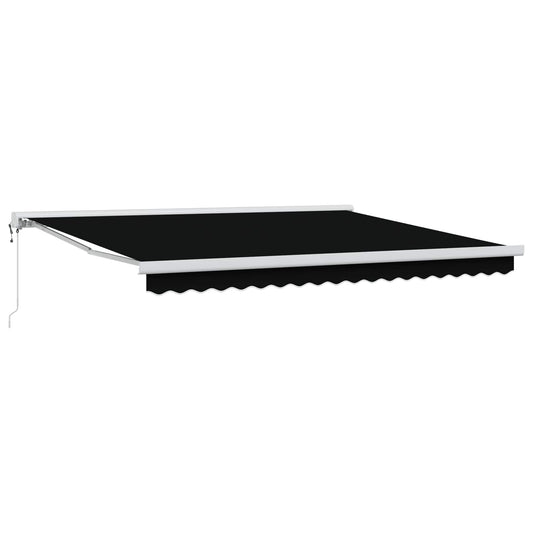 Behúzható napellenző Fekete 400 × 300 cm Szövet és Fém