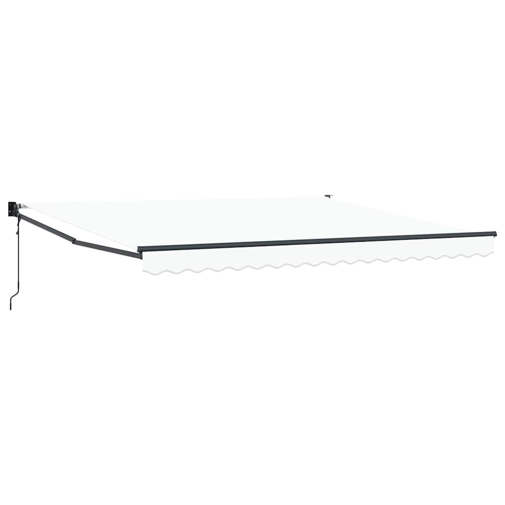 Behúzható napellenző Fehér 400 × 300 cm Poliészter és fém