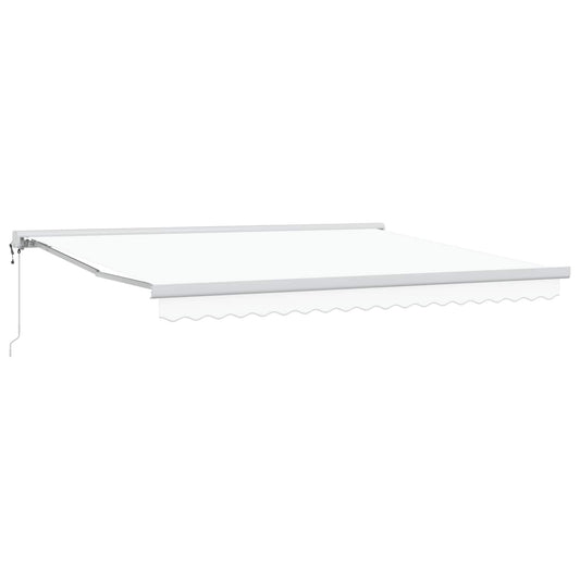 Behúzható napellenző Fehér 400 × 300 cm Szövet és Fém