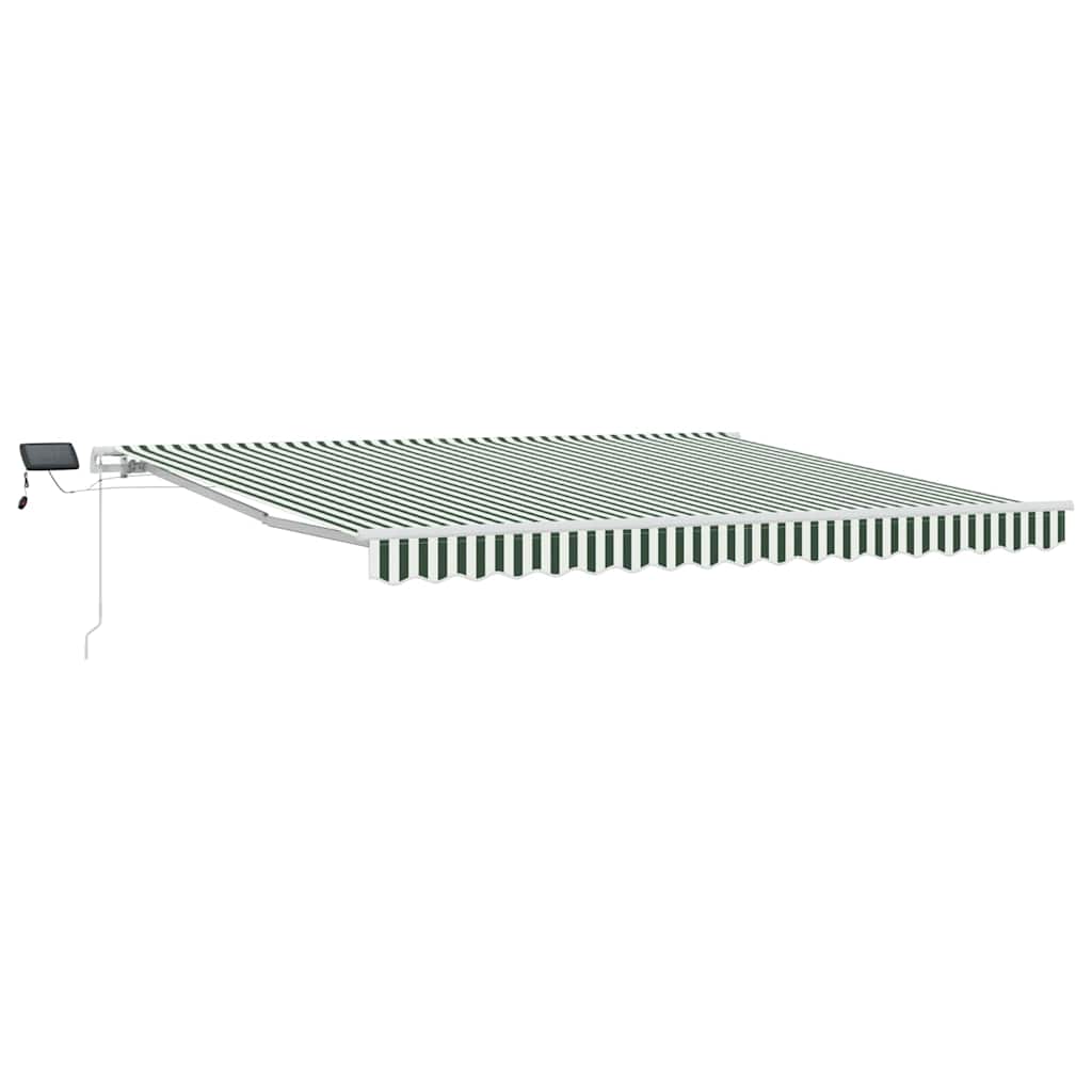 Behúzható napellenző Zöld és Fehér 400 × 300 cm