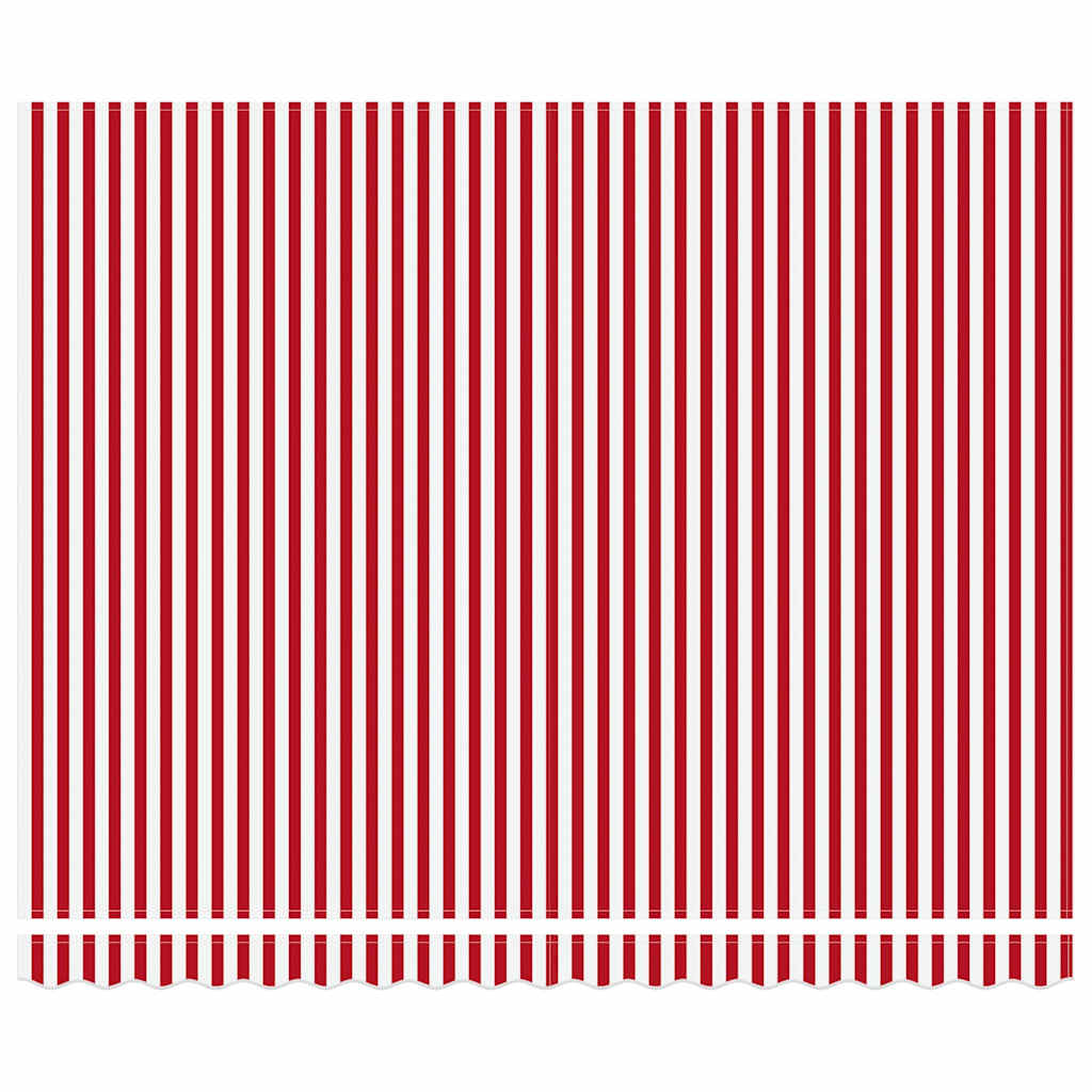 Behúzható napellenző Piros és Fehér 400 × 350 cm Poliészter