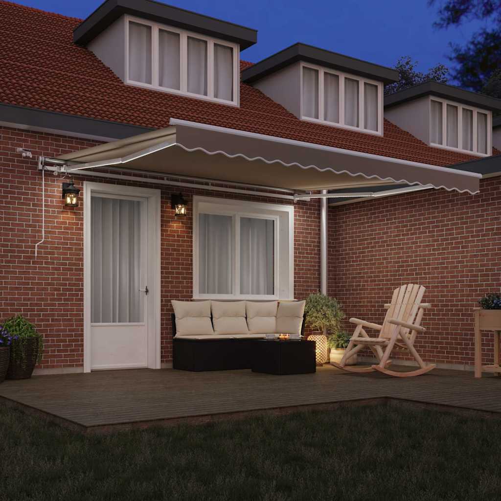 Behúzható napellenző Bézs 400 × 350 cm Poliészter