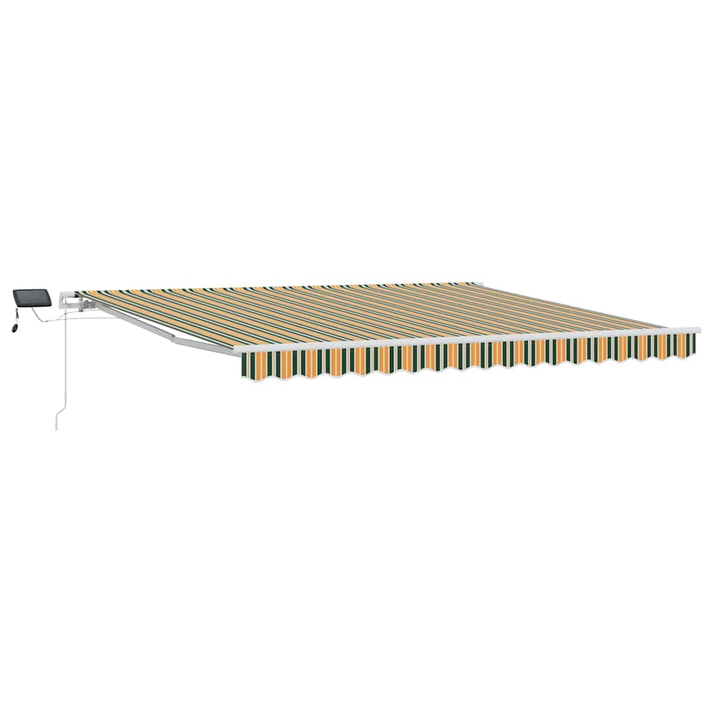 Behúzható napellenző Zöld és sárga 400 × 300 cm