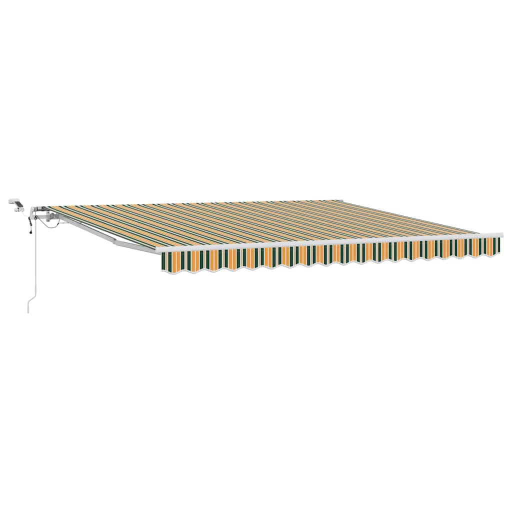 Behúzható napellenző Zöld és Sárga 400 × 350 cm Poliészter
