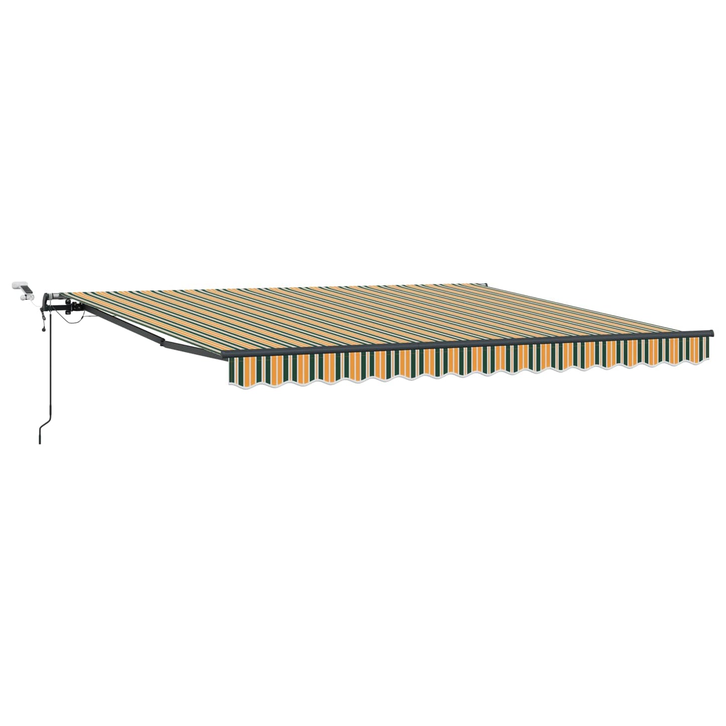 Behúzható napellenző Zöld és sárga 400 × 350 cm Poliészter