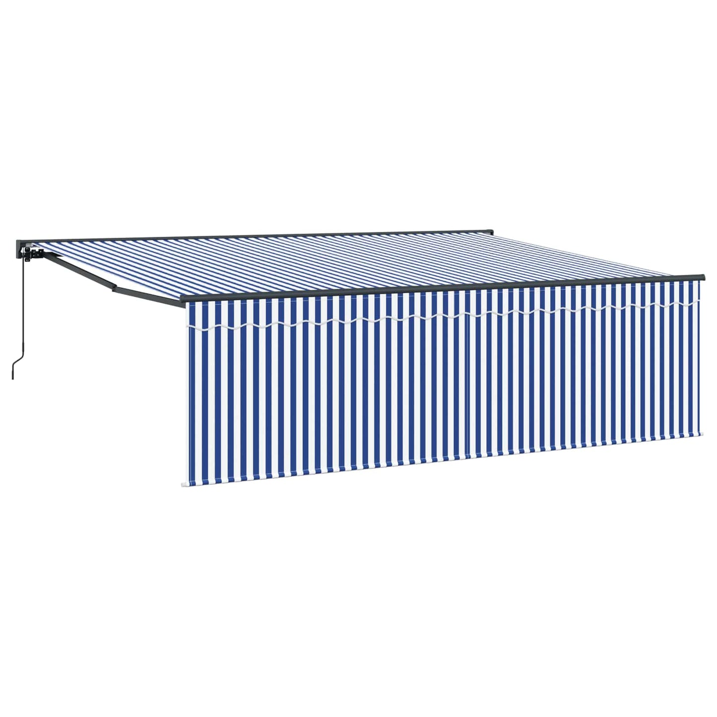 Behúzható napellenző Kék és Fehér 400 × 300 cm