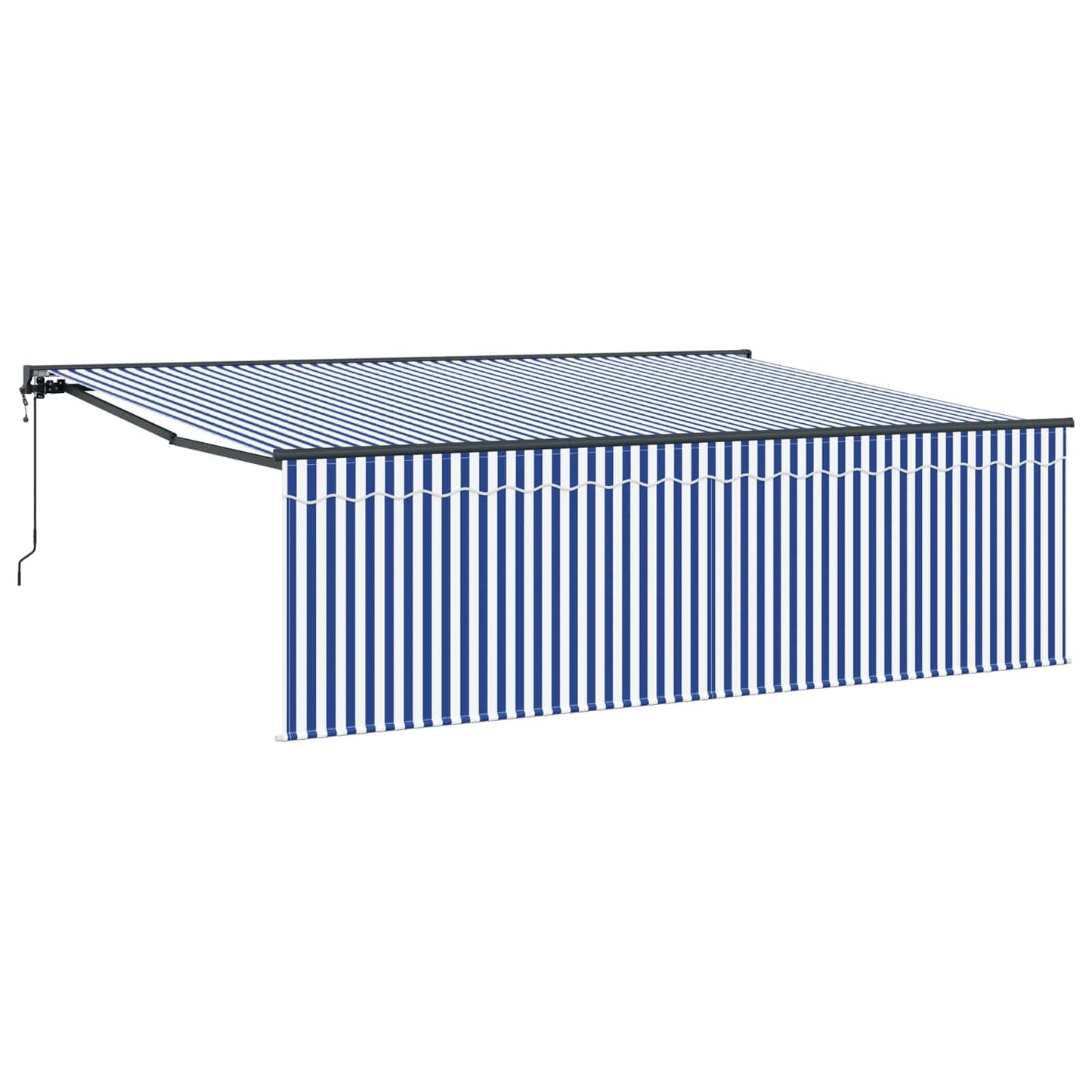 Behúzható napellenző Kék és Fehér 400 × 300 cm