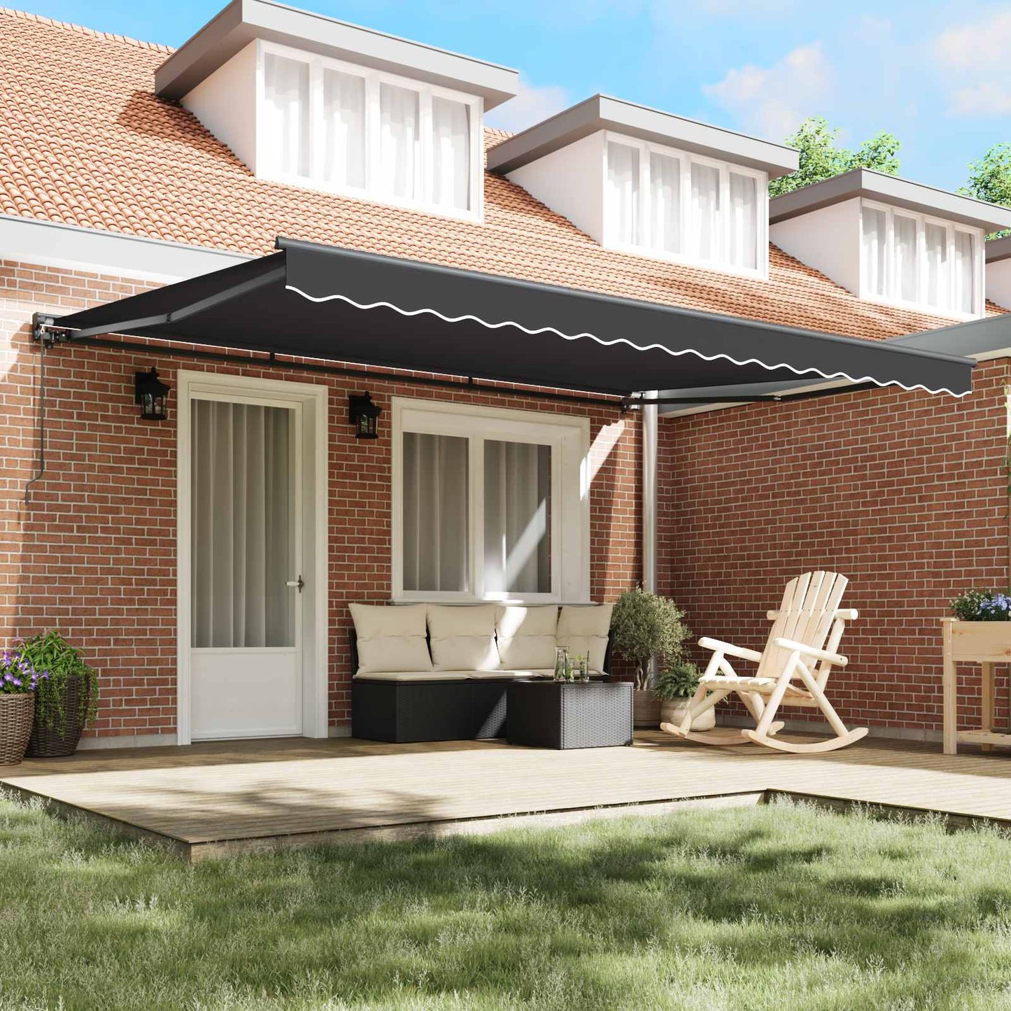 Napernyő keret Antracit 450 × 300 cm Poliészter PU bevonattal