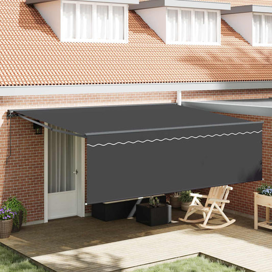 Behúzható napellenző Antracit 450 × 350 cm Pamut és Alumínium