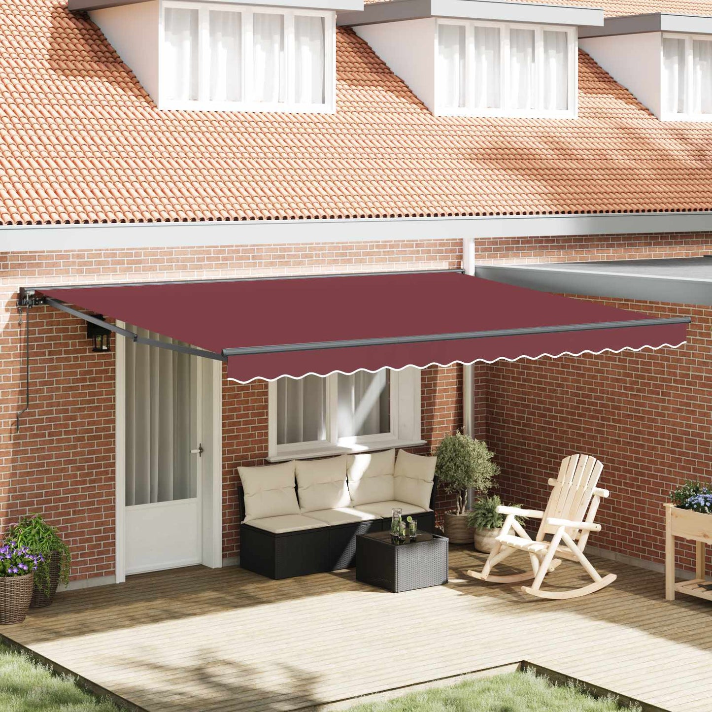 Napernyő keret Burgundi 450 × 300 cm Poliészter PU bevonattal