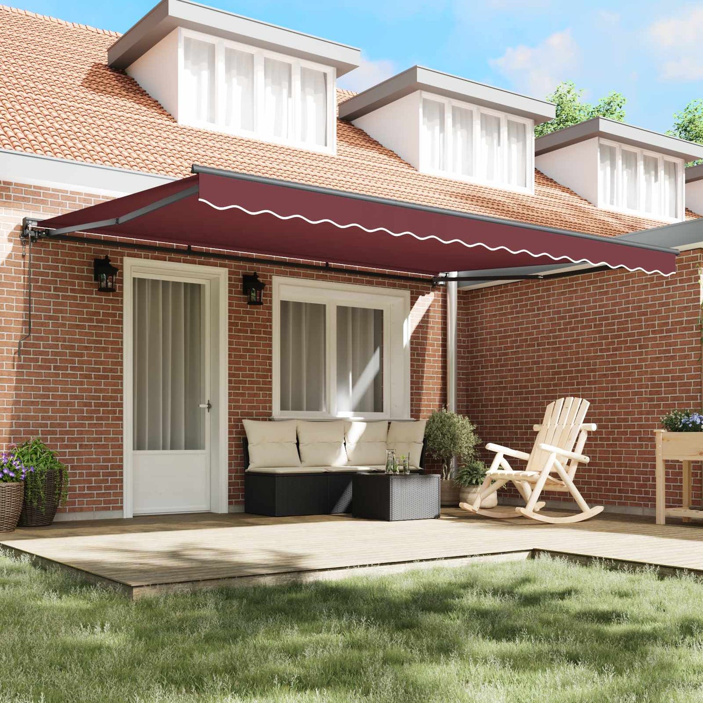 Napernyő keret Burgundi 450 × 300 cm Poliészter PU bevonattal