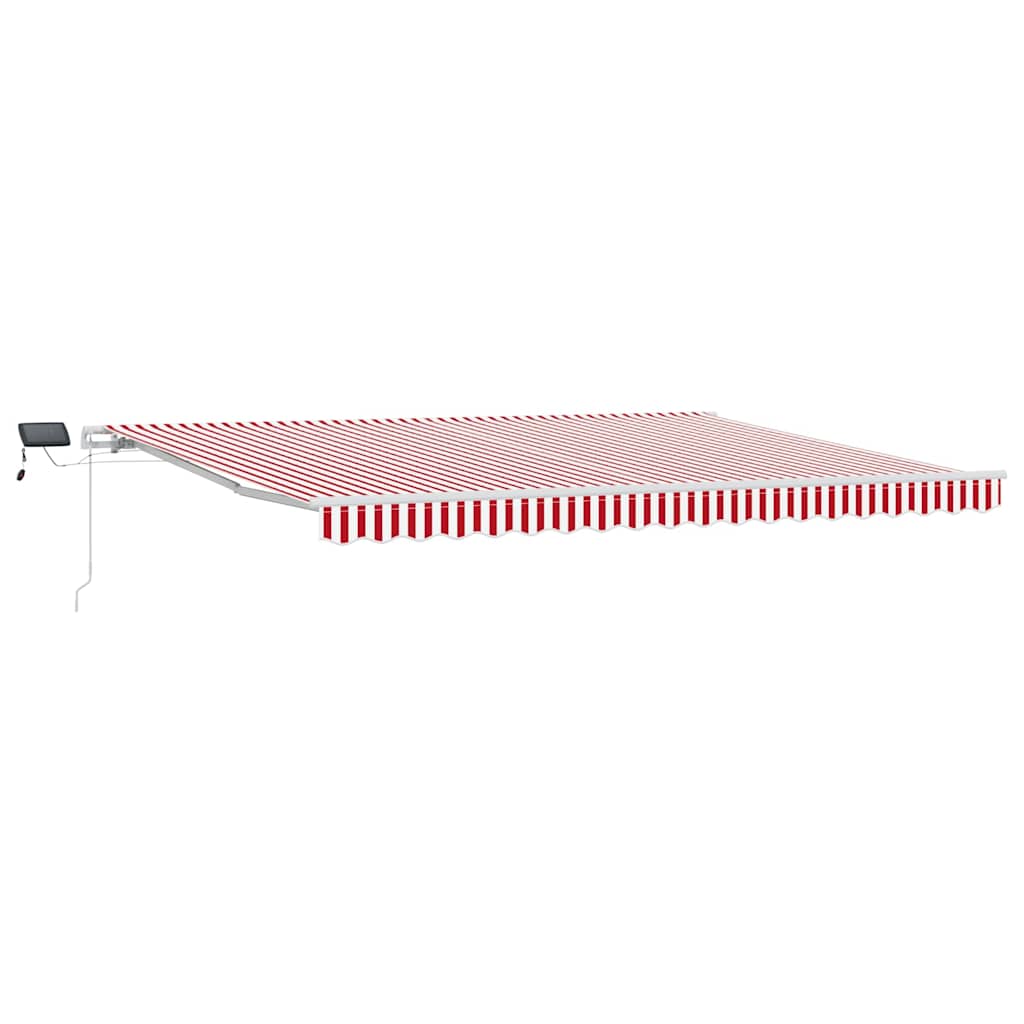 Behúzható napellenző Piros és Fehér 450 × 300 cm