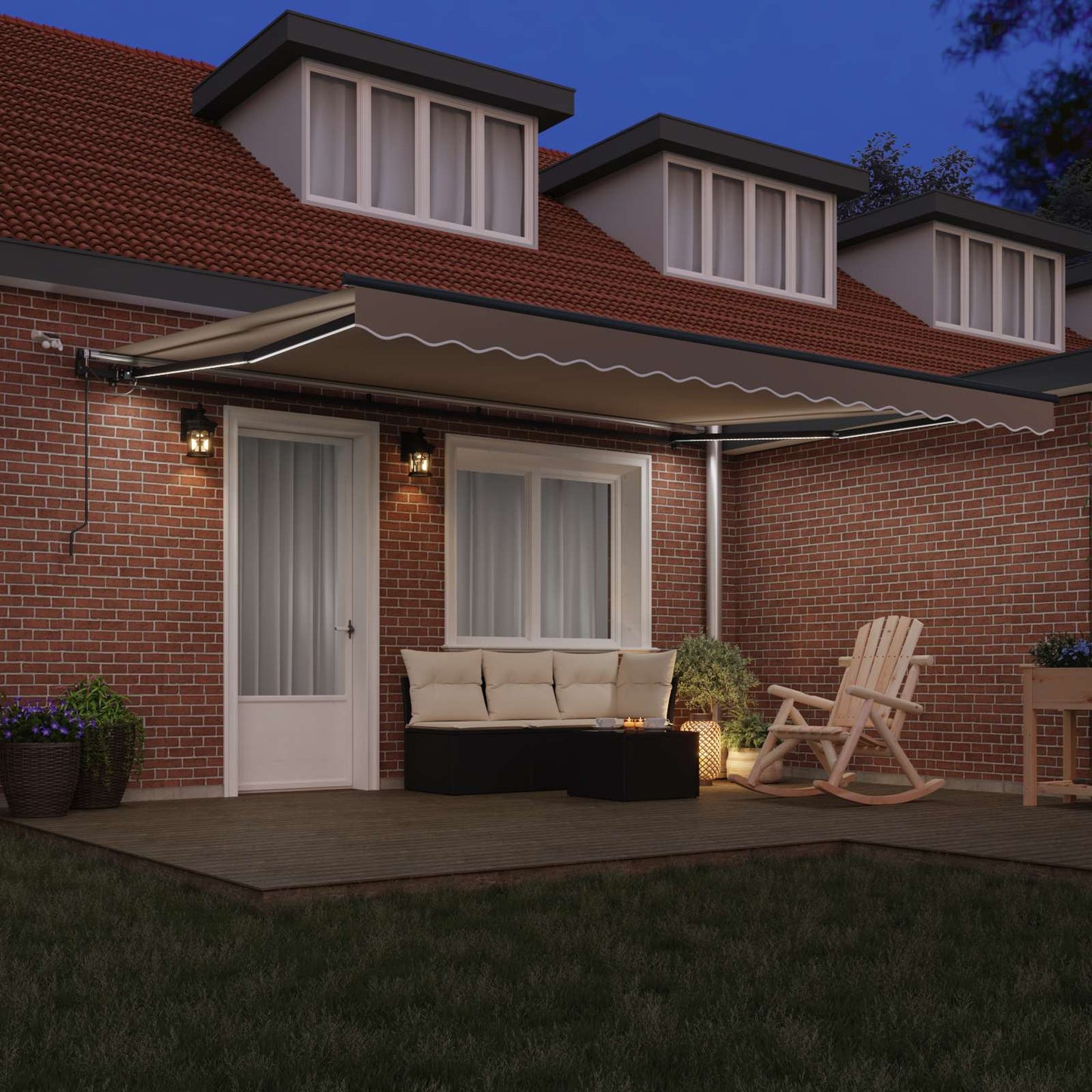 Behúzható napellenző Bézs 450 × 300 cm Poliészter