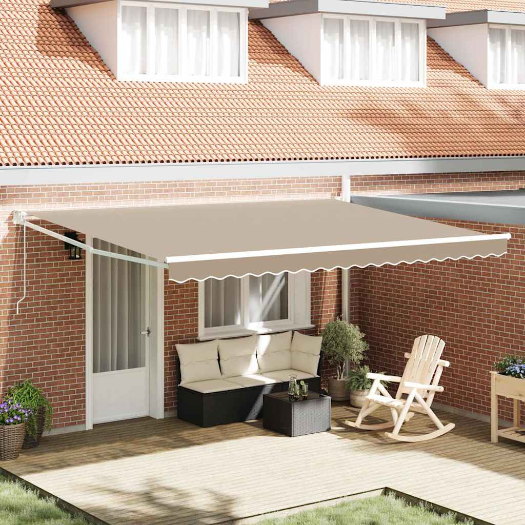 Behúzható napellenző Bézs 450 x 300 x 165 cm Poliészter és fém