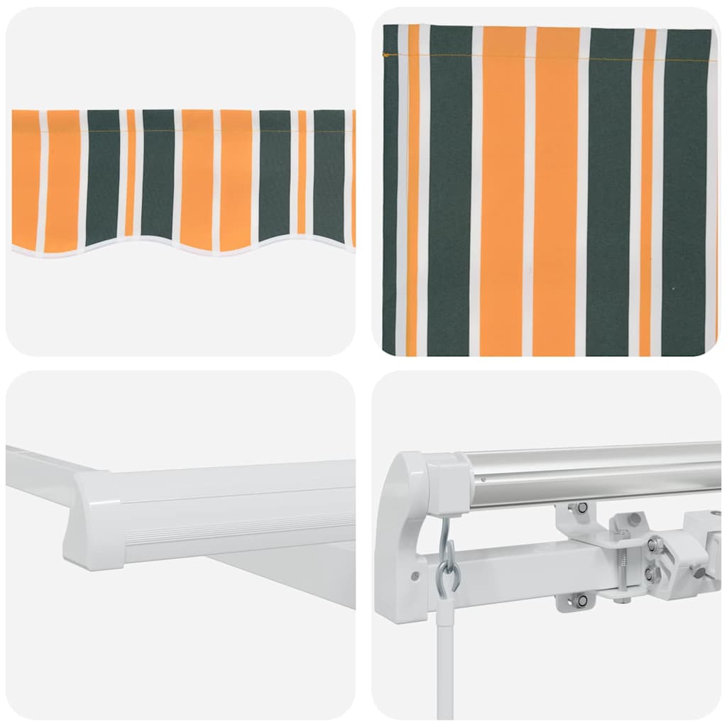 Behúzható napellenző Zöld és Sárga 450 x 300 x 165 cm