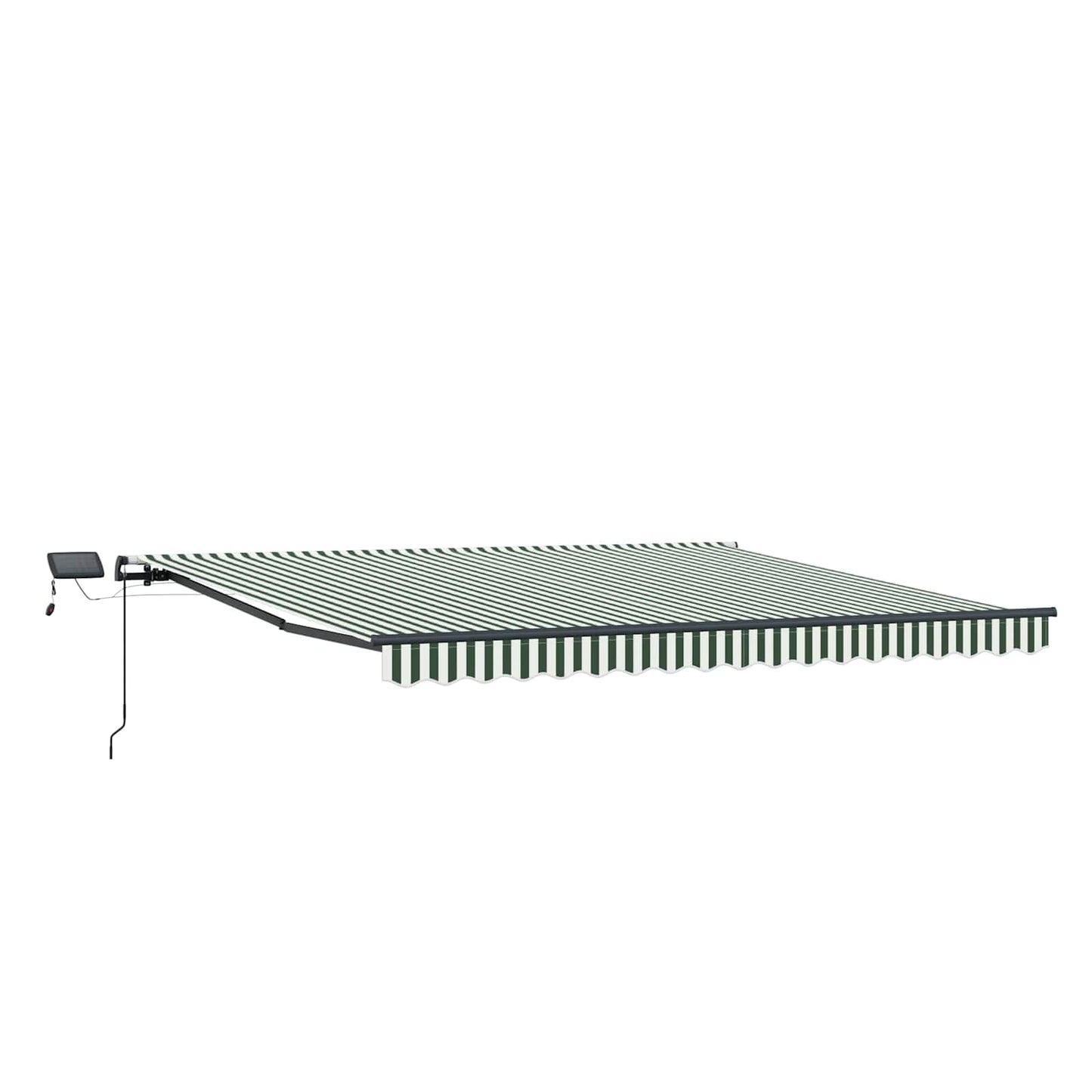 Behúzható napellenző Zöld és Fehér 450 × 300 cm