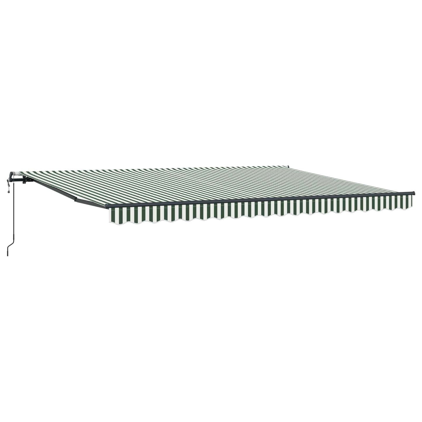 Behúzható napellenző Zöld és Fehér 450 × 300 cm