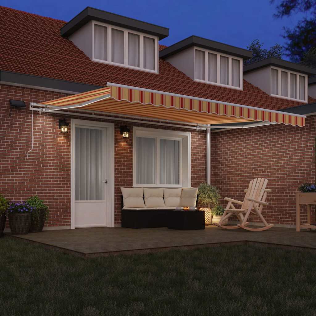 Behúzható napellenző Sárga és narancs 450 × 350 cm