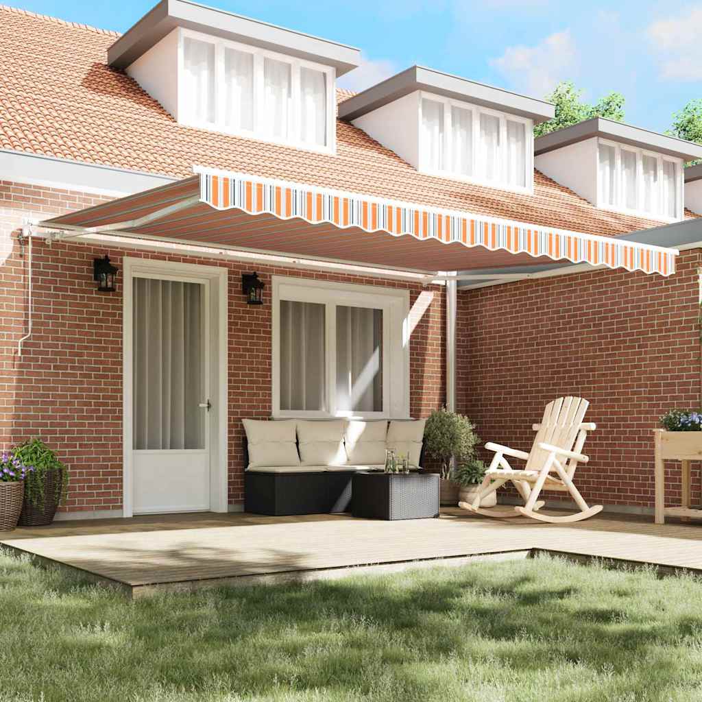 Behúzható napellenző Sokszínű 450 × 350 cm Szövet és Alumínium