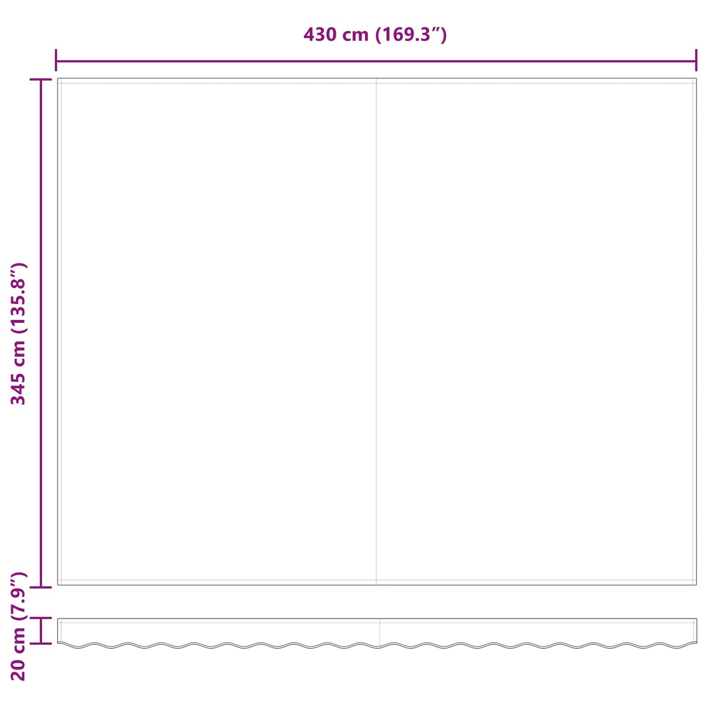 Behúzható napellenző Világosszürke 450 × 350 cm