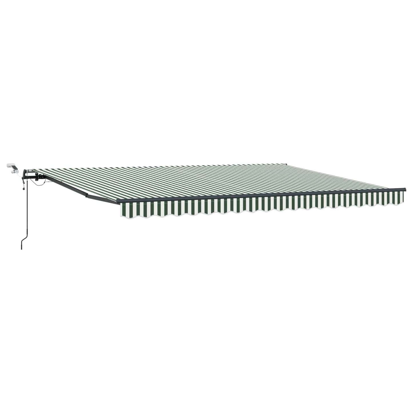 Behúzható napellenző Zöld és Fehér 450 × 350 cm Poliészter