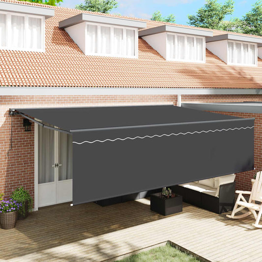 Behúzható napellenző Antracit 500 × 300 cm Pamut és Alumínium