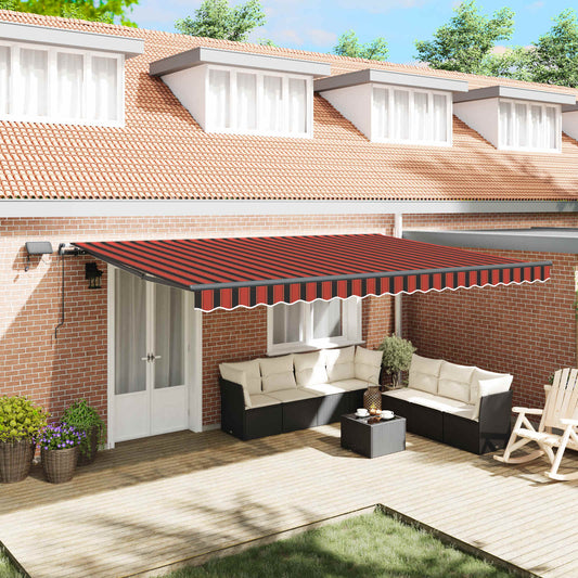 Behúzható napellenző narancssárga és barna 500 × 300 cm