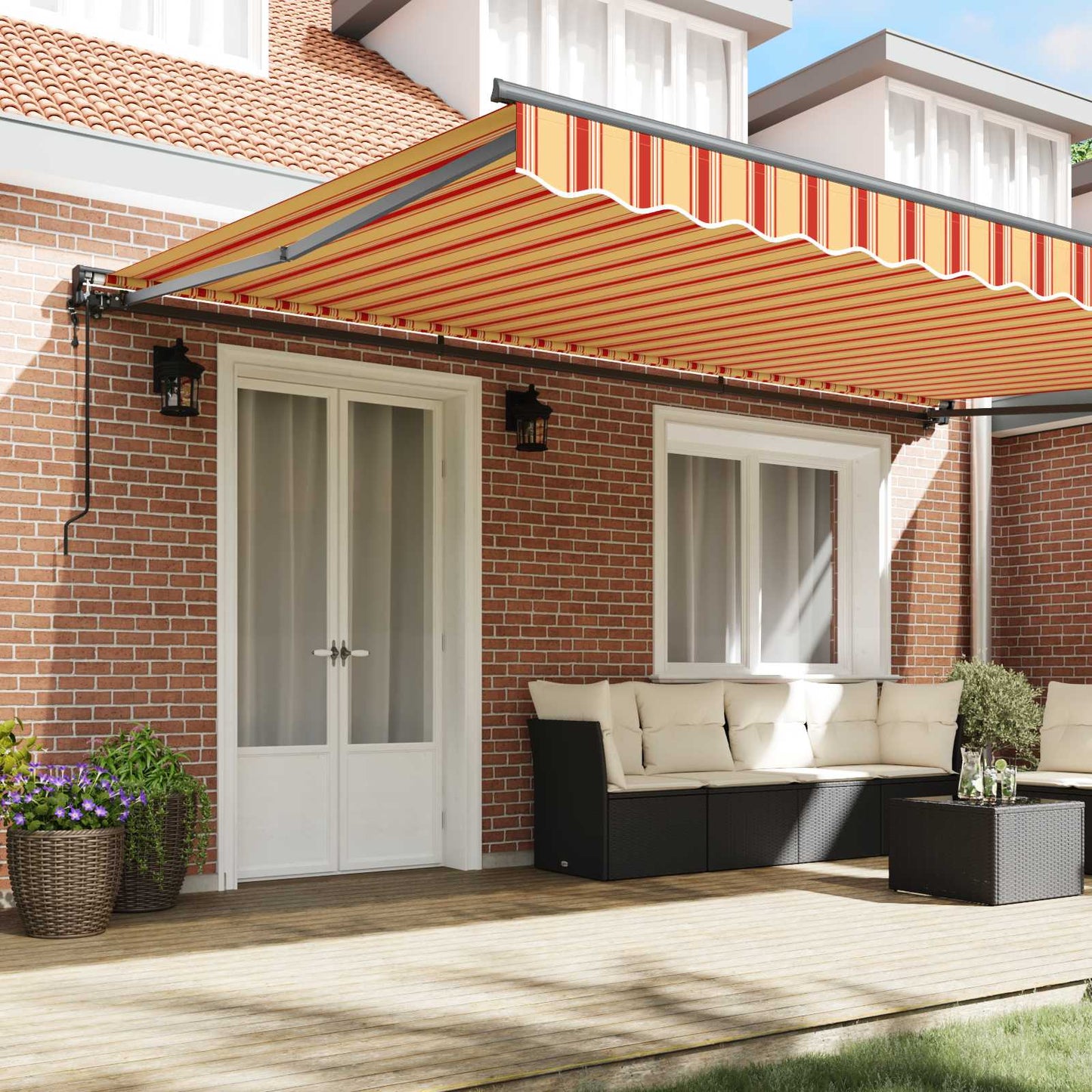 Napernyő keret Sokszínű 500 × 300 cm Poliészter PU bevonattal
