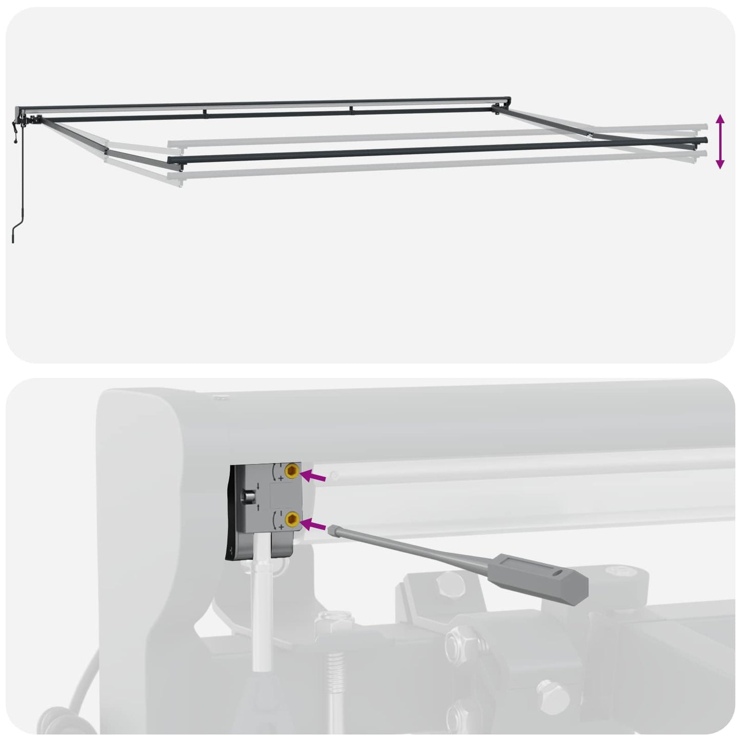 Napernyő keret Kék és Narancs 500 × 300 cm