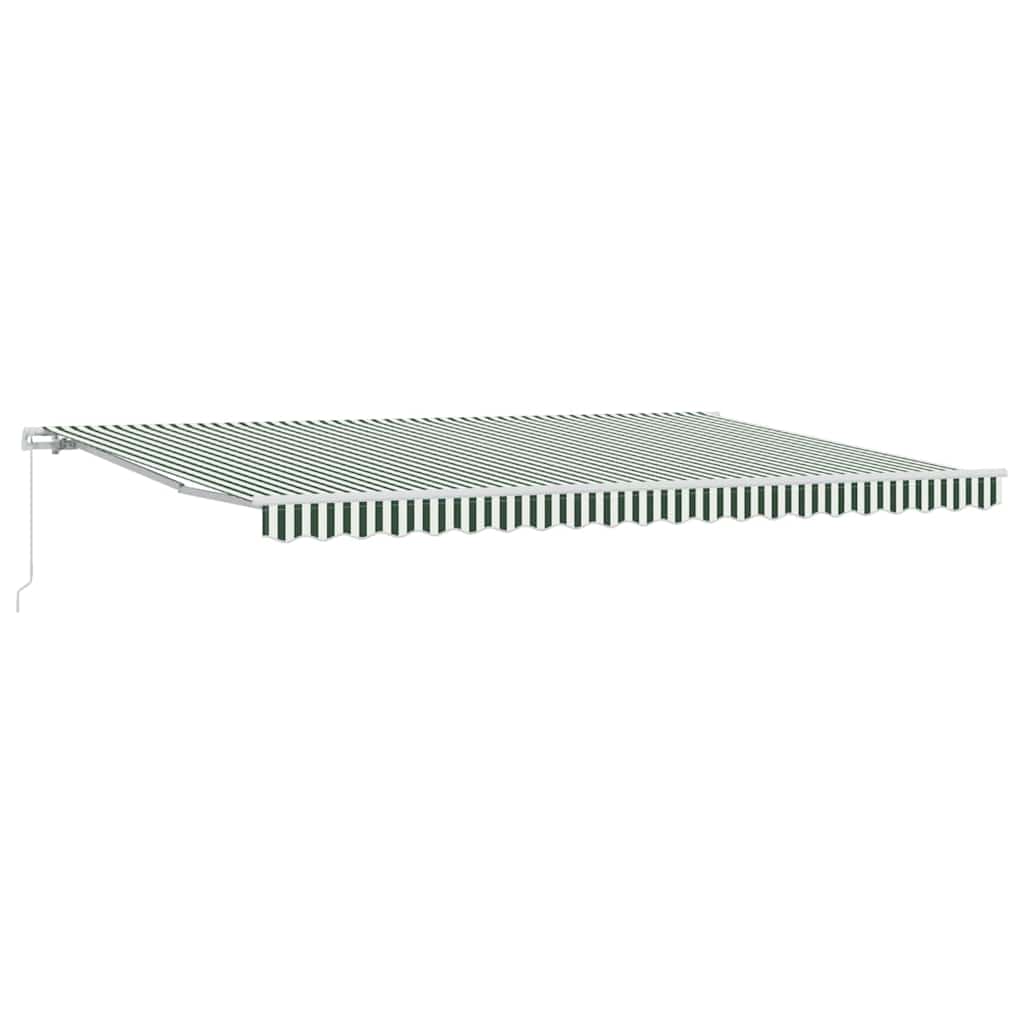 Behúzható napellenző Zöld és Fehér 500 × 300 cm