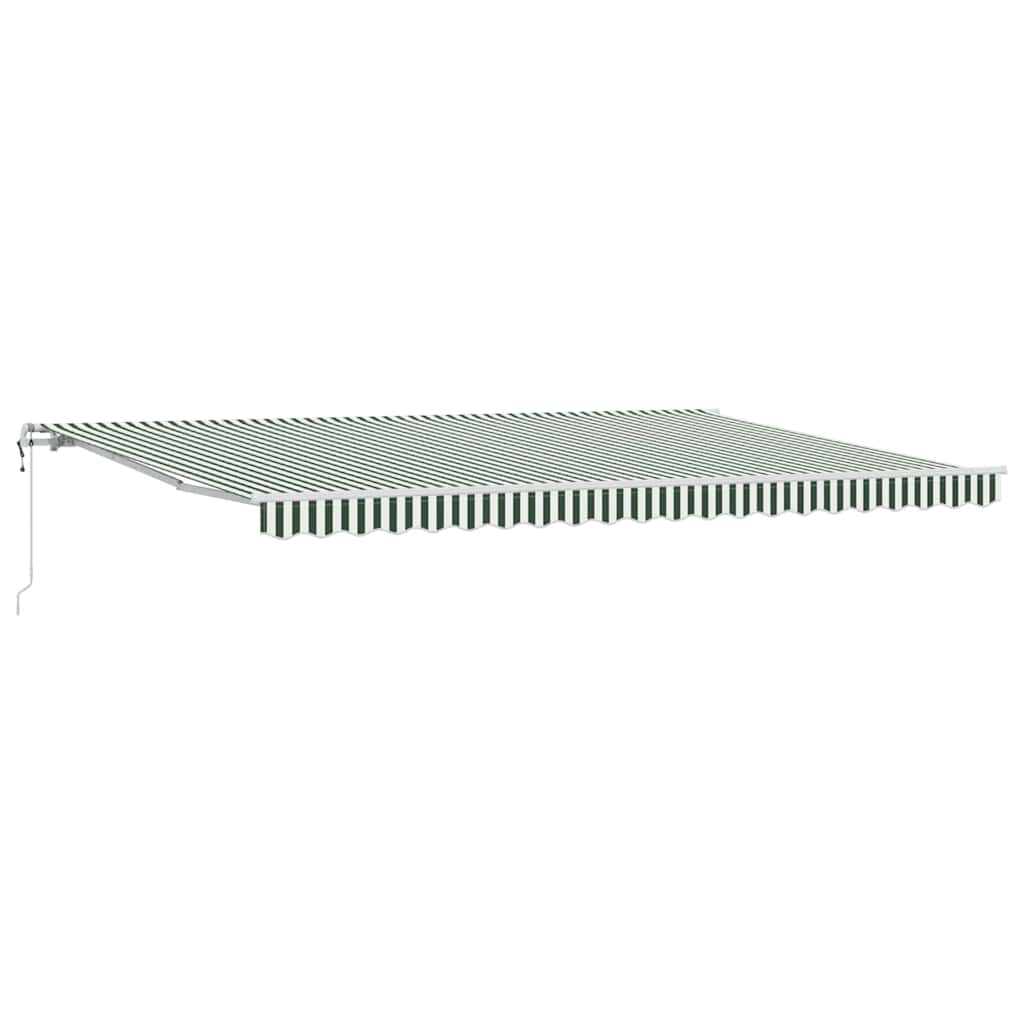 Behúzható napellenző Zöld és Fehér 500 × 300 cm