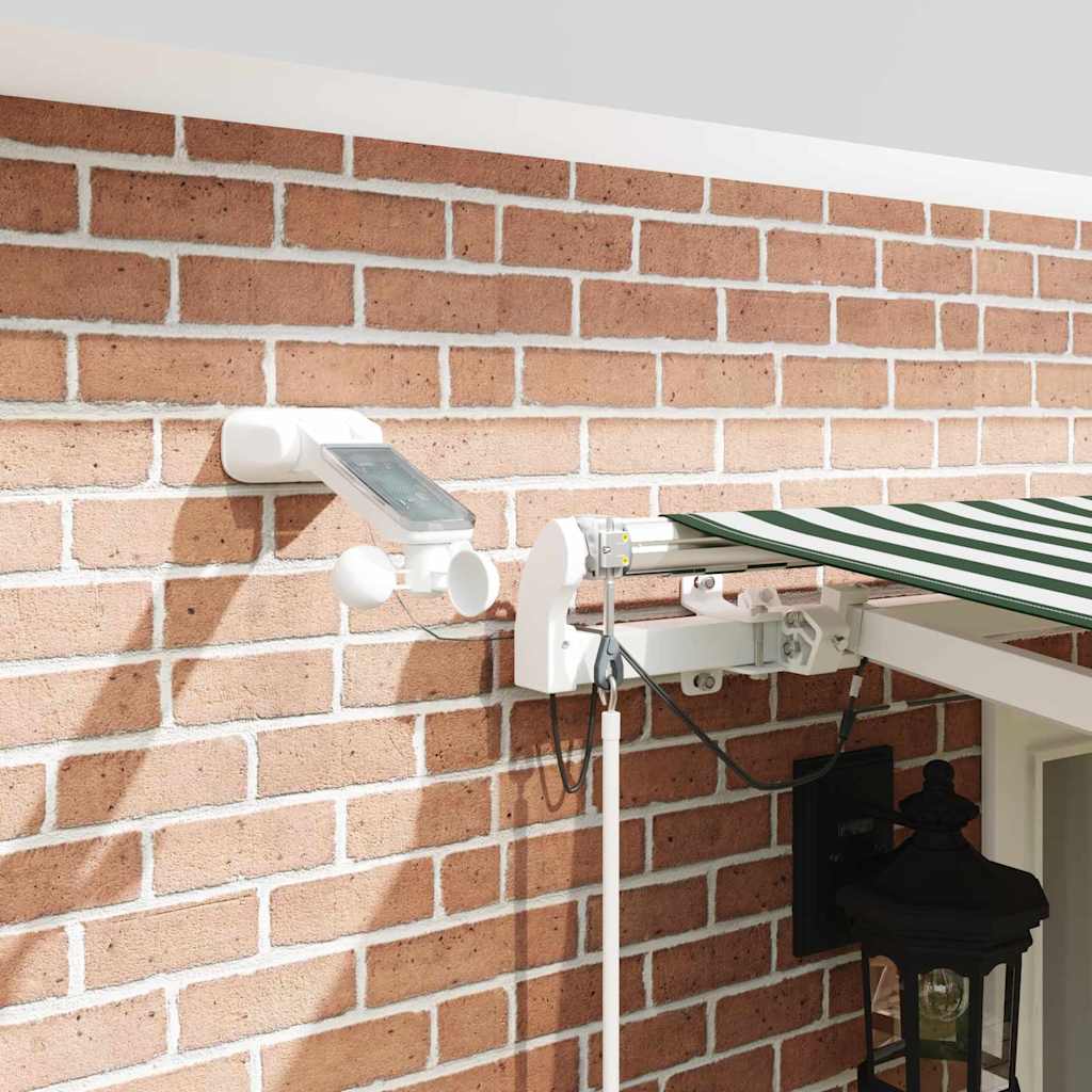 Behúzható napellenző Zöld és Fehér 500 × 300 cm Poliészter
