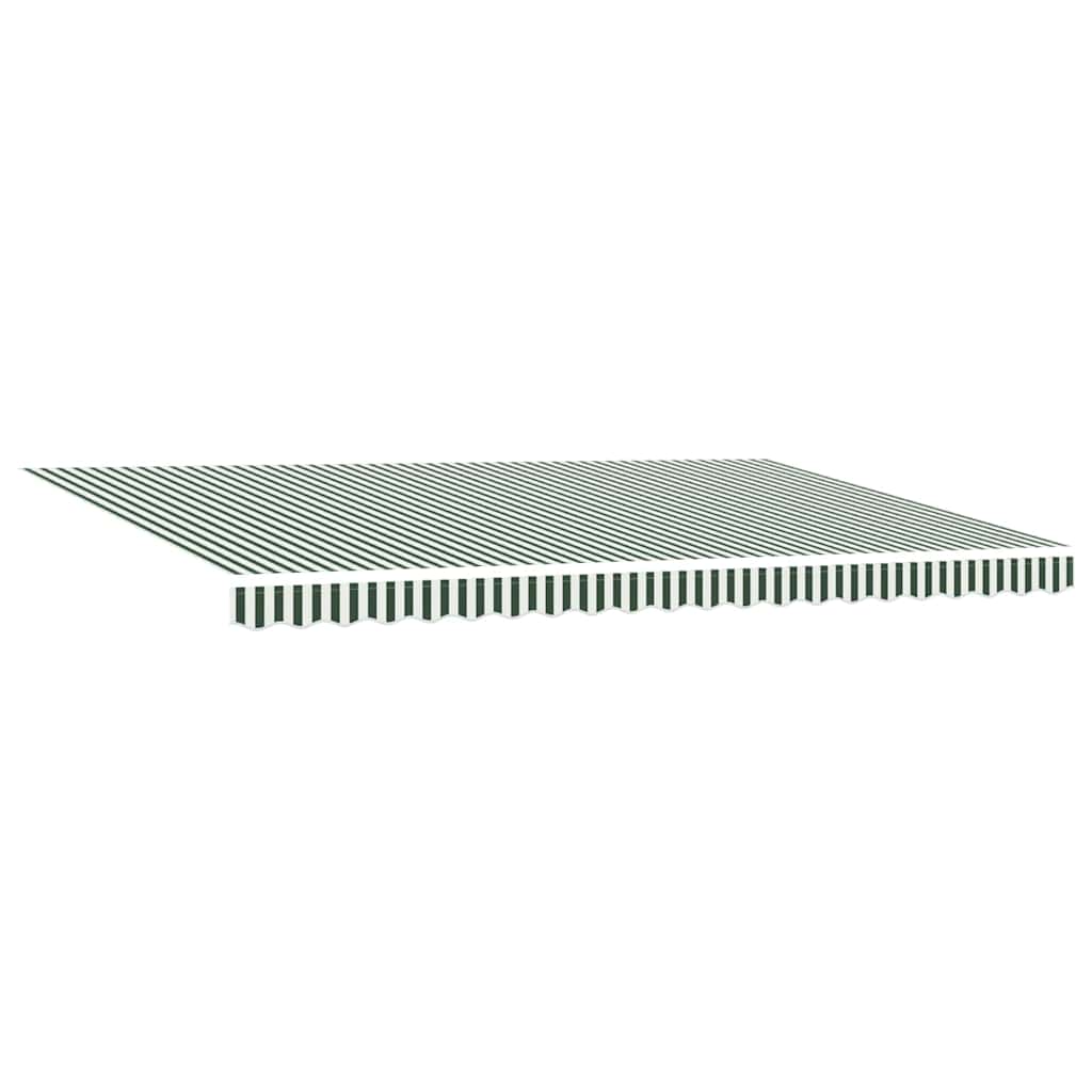 Behúzható napellenző Zöld és Fehér 500 × 300 cm Poliészter