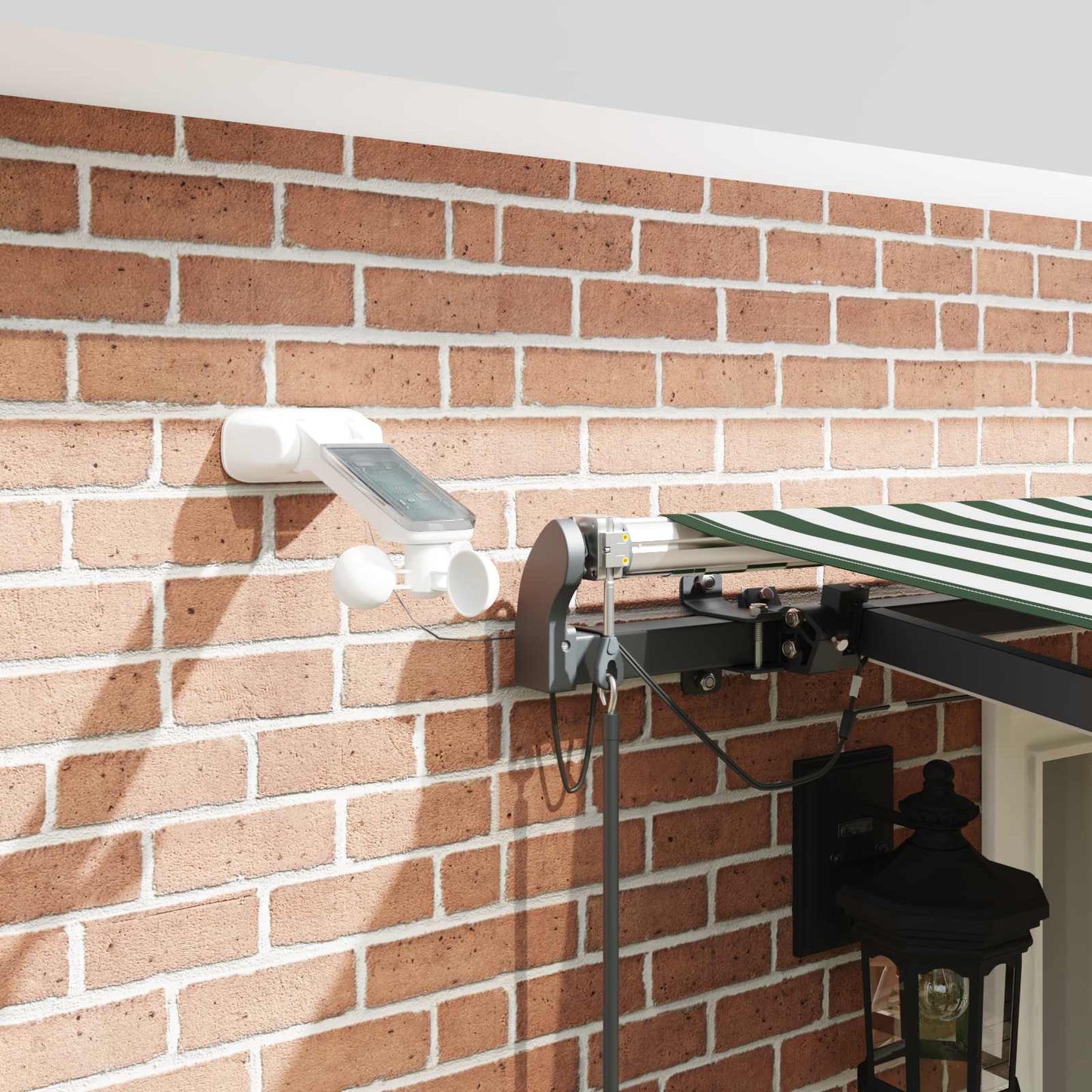Behúzható napellenző Zöld és Fehér 500 × 300 cm Poliészter