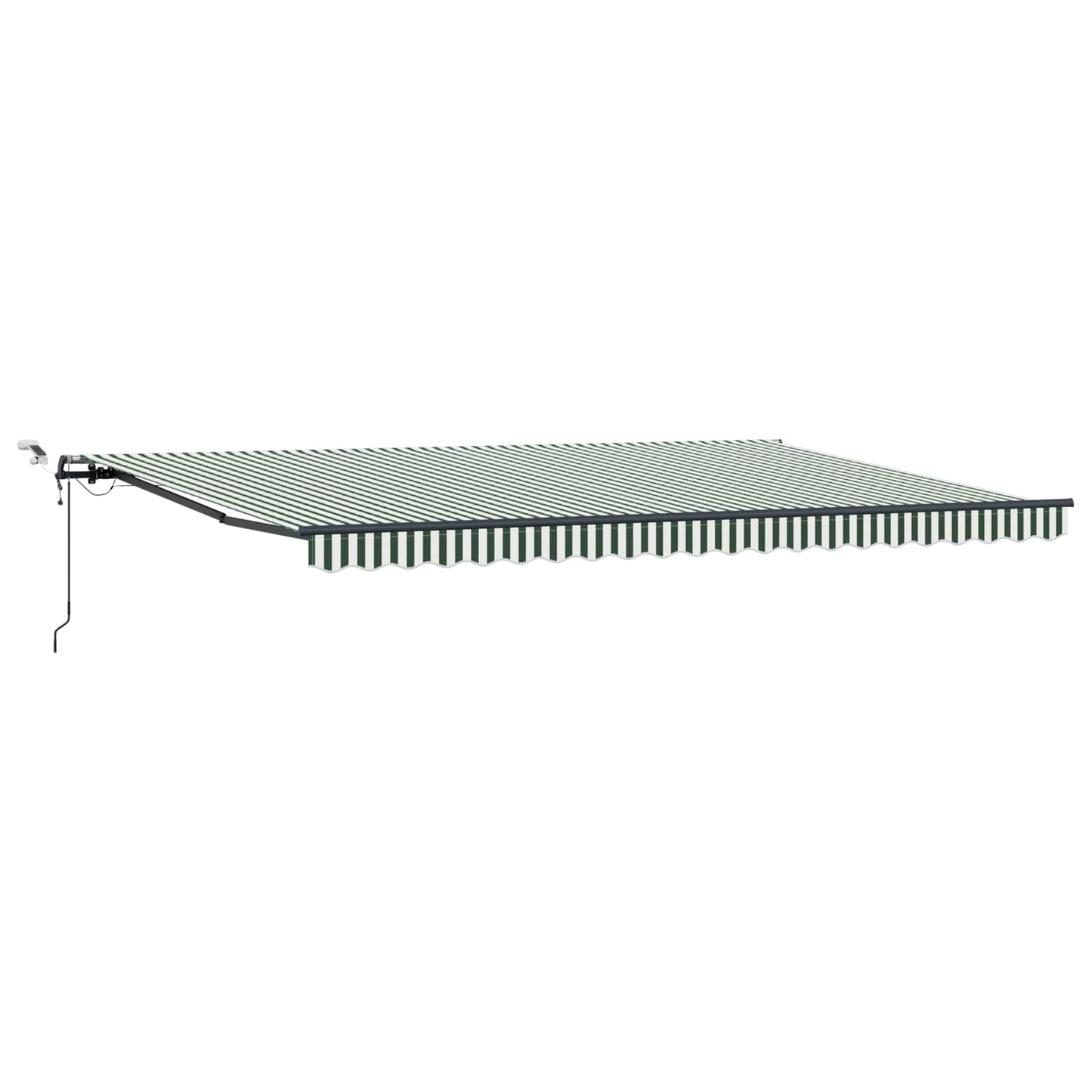 Behúzható napellenző Zöld és Fehér 500 × 300 cm Poliészter