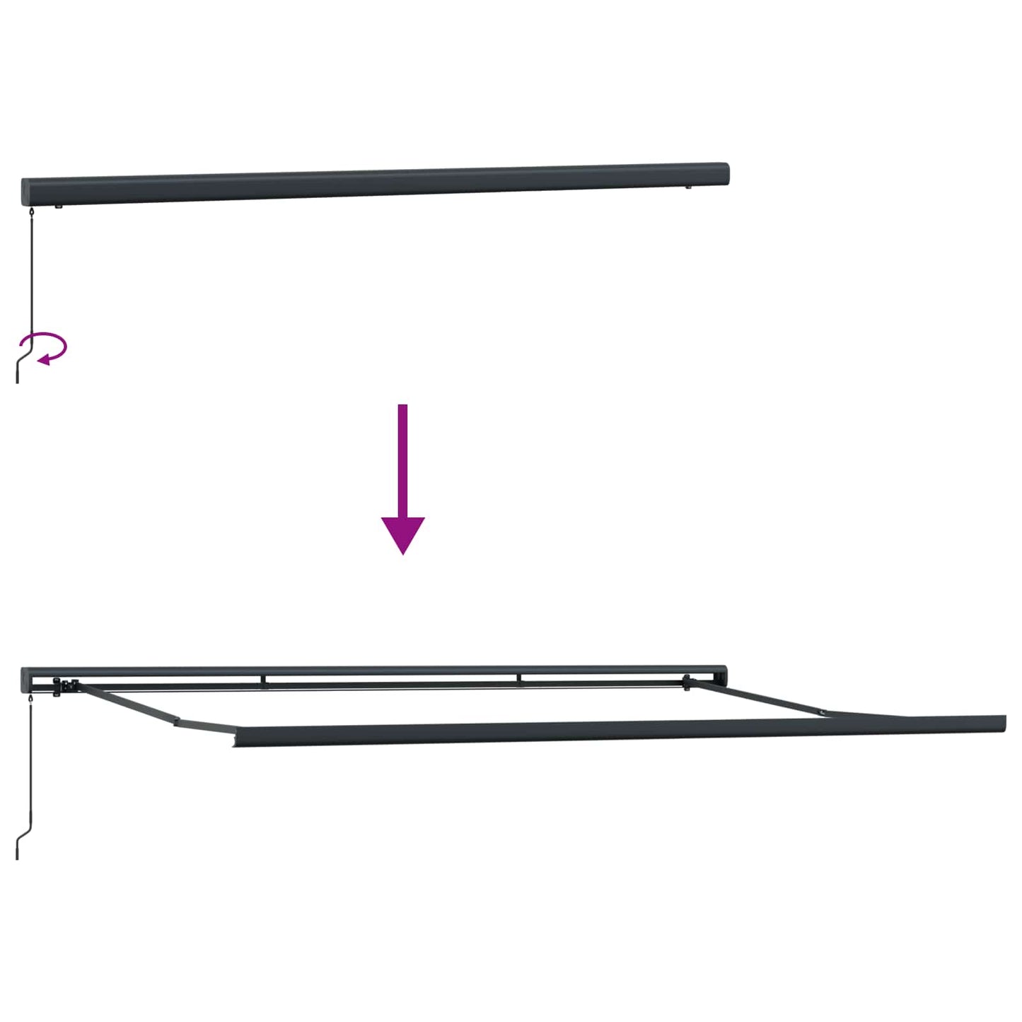 Behúzható napellenző Zöld és Fehér 500 × 300 cm